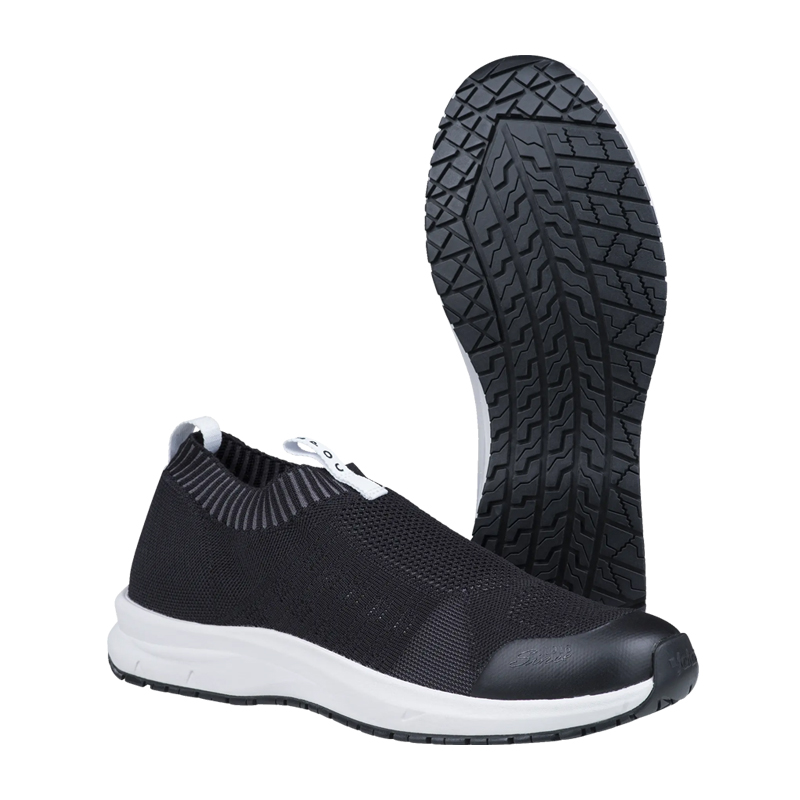 Jalas Spoc 5312 O1 leichte Loafer Arbeits Slipper von Ejendals in Schwarz, ultraleichter Slip-on-Arbeitsschuh mit nahtlosem Strick-Obermaterial und profilierter Laufsohle