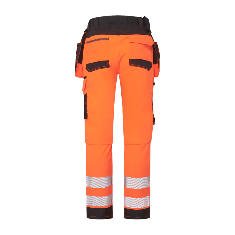 PortWest DX454 Warnschutz Stretch Handwerkerhose mit Holstertaschen