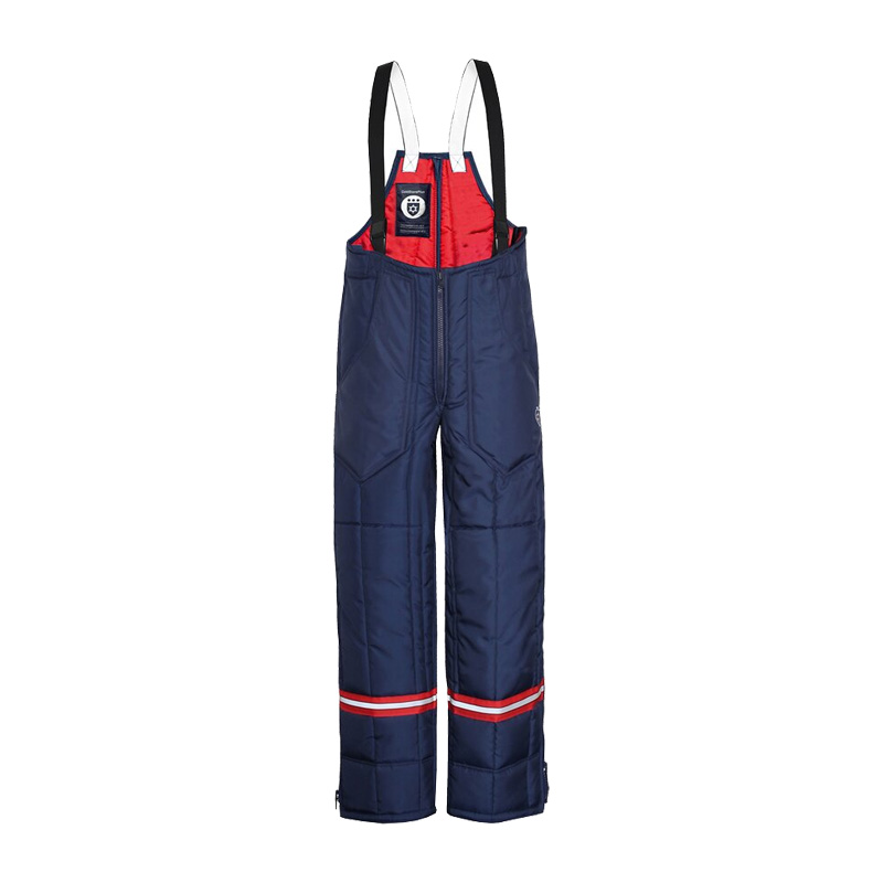 TEMPEX CLASSIC Staplerfahrer Gefrierhaus Hose von HB Protective Wear, dunkelblau mit Hosenträgern und Beinreißverschlüssen, für Kühlhaus, Tiefkühllogistik und Staplerfahrer bis -49 °C
