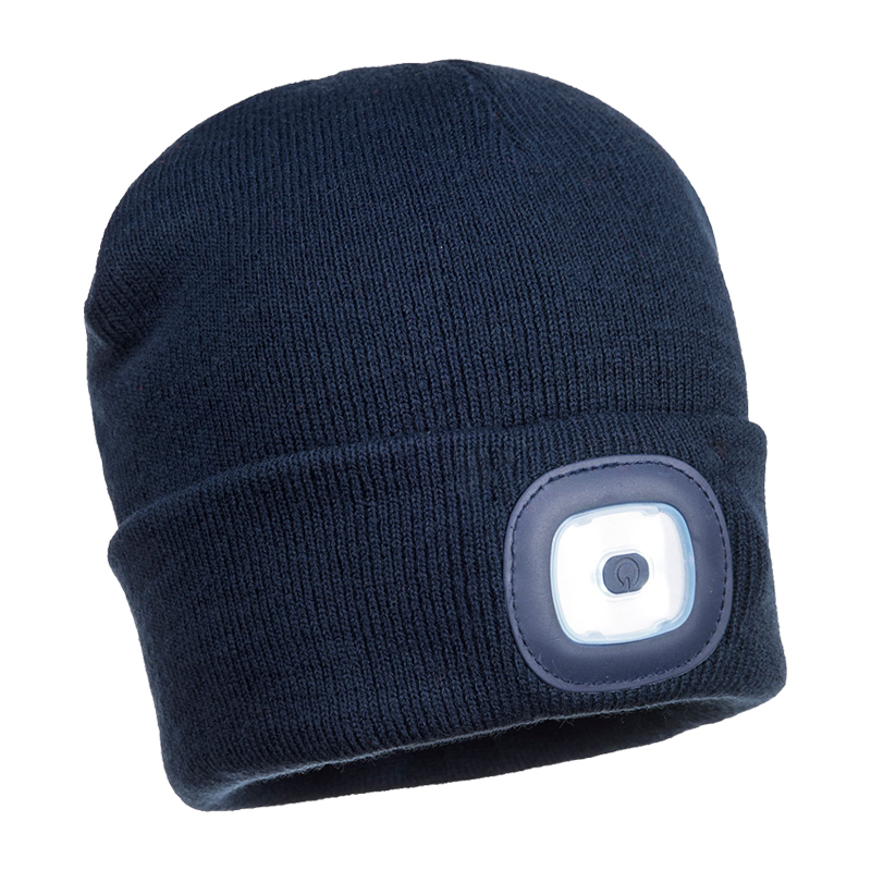 PortWest B029 Beanie mit Kopfleuchte wiederaufladbar per USB