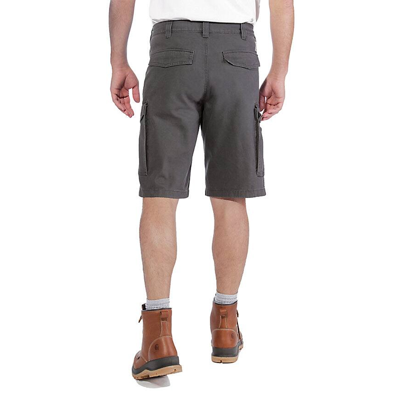 Rückansicht der Carhartt 103542 Rigby Cargo Shorts L 28 cm im relaxed fit in Grau mit seitlichen Cargotaschen