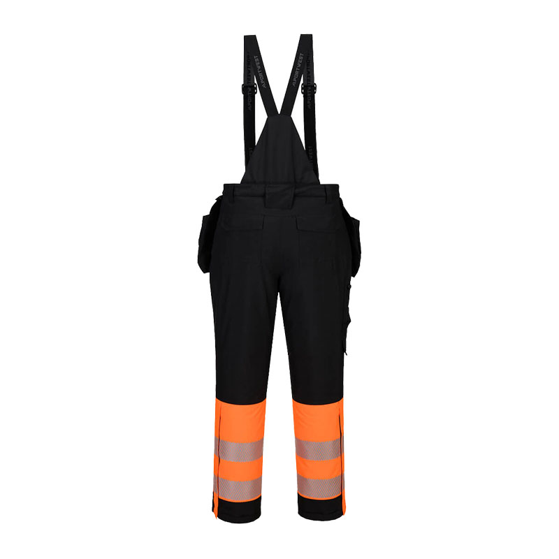 PortWest DX437 Winter Warnschutz Regen Latzhose Klasse 1
