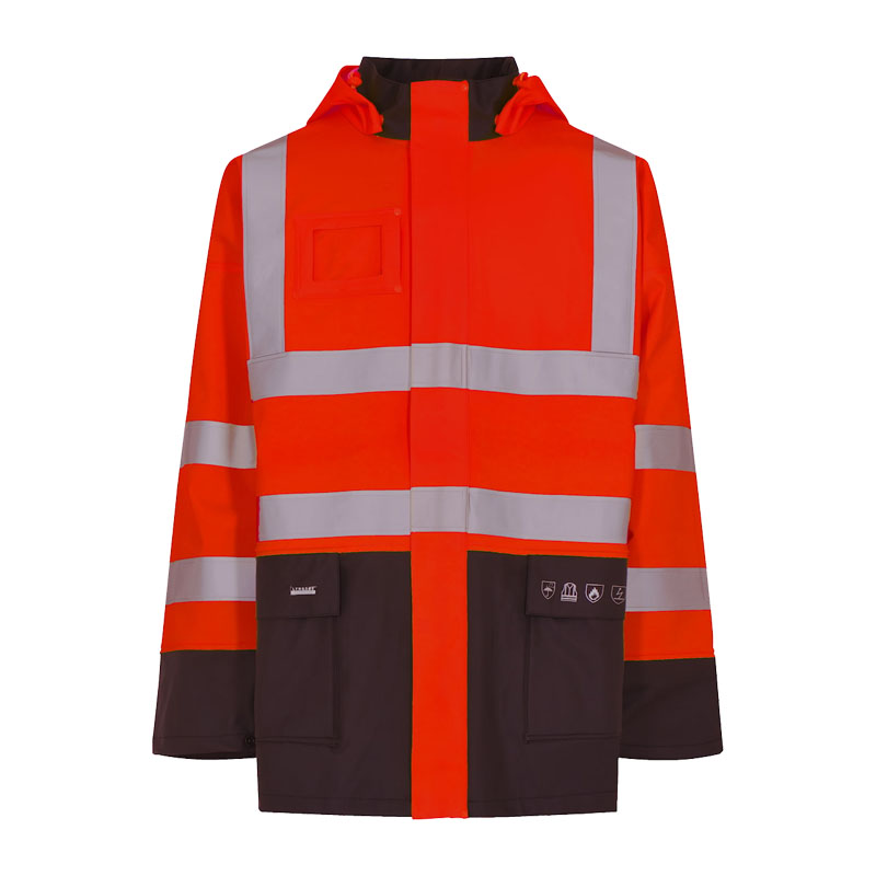 Lyngsøe FR-LR5025 Damen Hi Vis MultiNorm Warnschutz Regenjacke