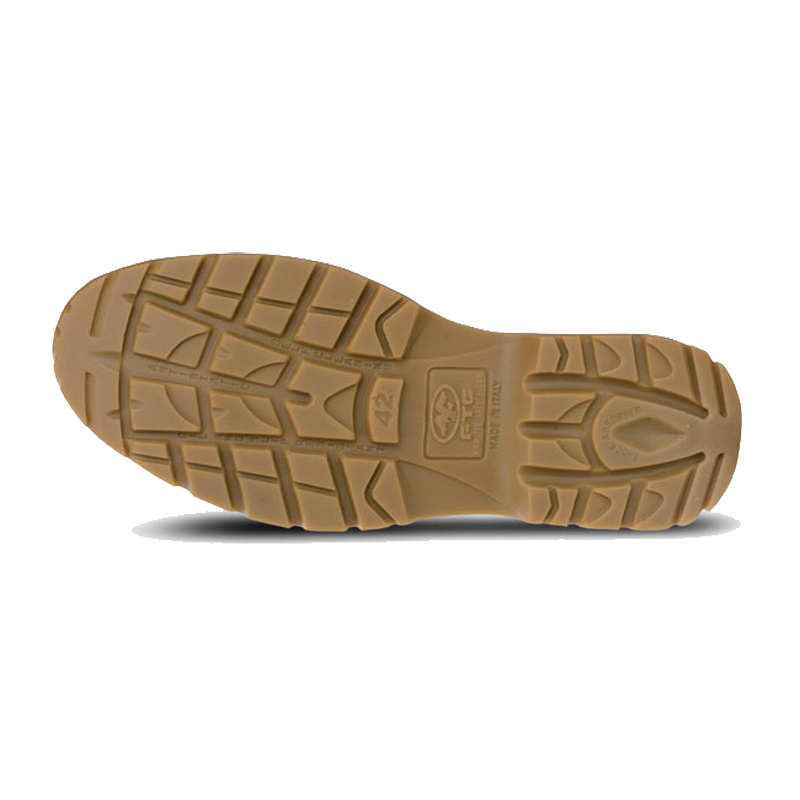 Profilansicht der braunen Laufsohle des FTG Halifax 2 S3S ESD Sicherheitsschuhs metallfrei aus der Comfort Line