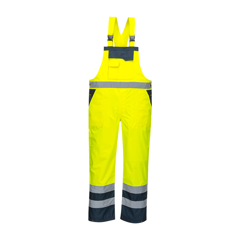 PortWest S488 Warnschutz Regen Latzhose Kontrast atmungsaktiv