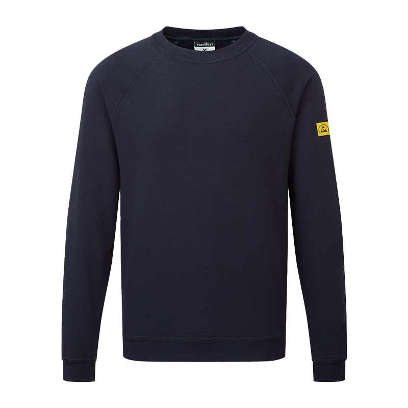 PortWest AS24 Antistatik ESD Sweat Shirt für EPA Bereiche