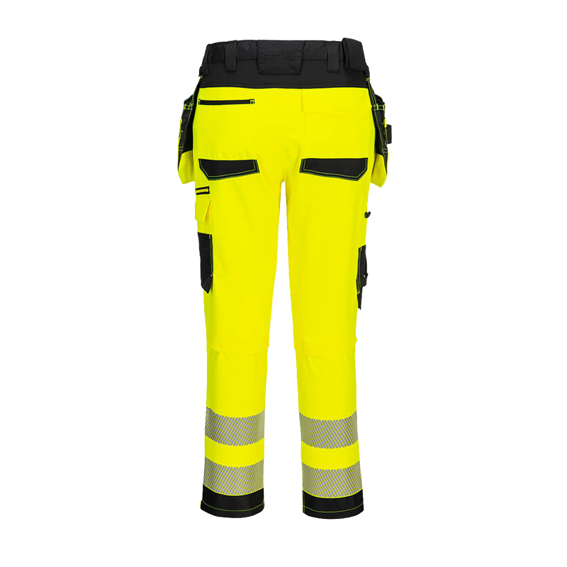 PortWest DX454 Warnschutz Stretch Handwerkerhose mit Holstertaschen