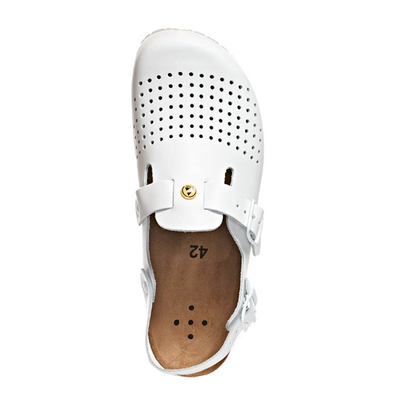 Abeba 4050 Nature OB ESD Sandalen mit Korkfußbett | weiß