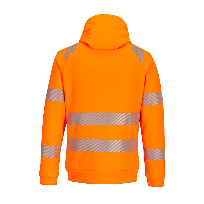 PortWest DX484 Hi-Vis Kapuzen Sweat Jacke Klasse 2