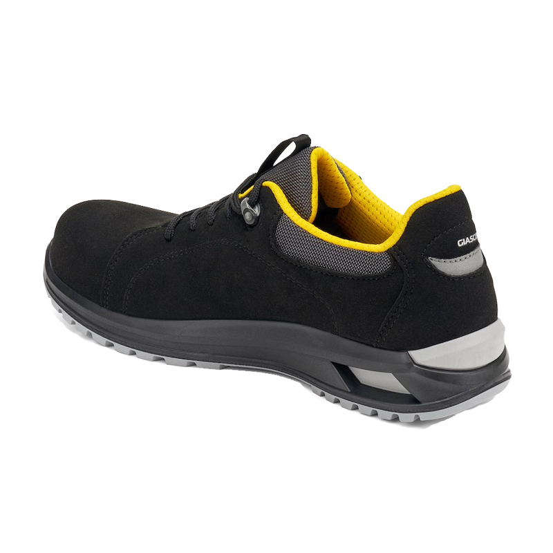 Giasco 3Hybrid ESD Ponza S3L Sicherheitsschuh in Schwarz-Gelb, metallfreier Halbschuh mit wasserabweisendem Microtech-Obermaterial und max Dämpfung