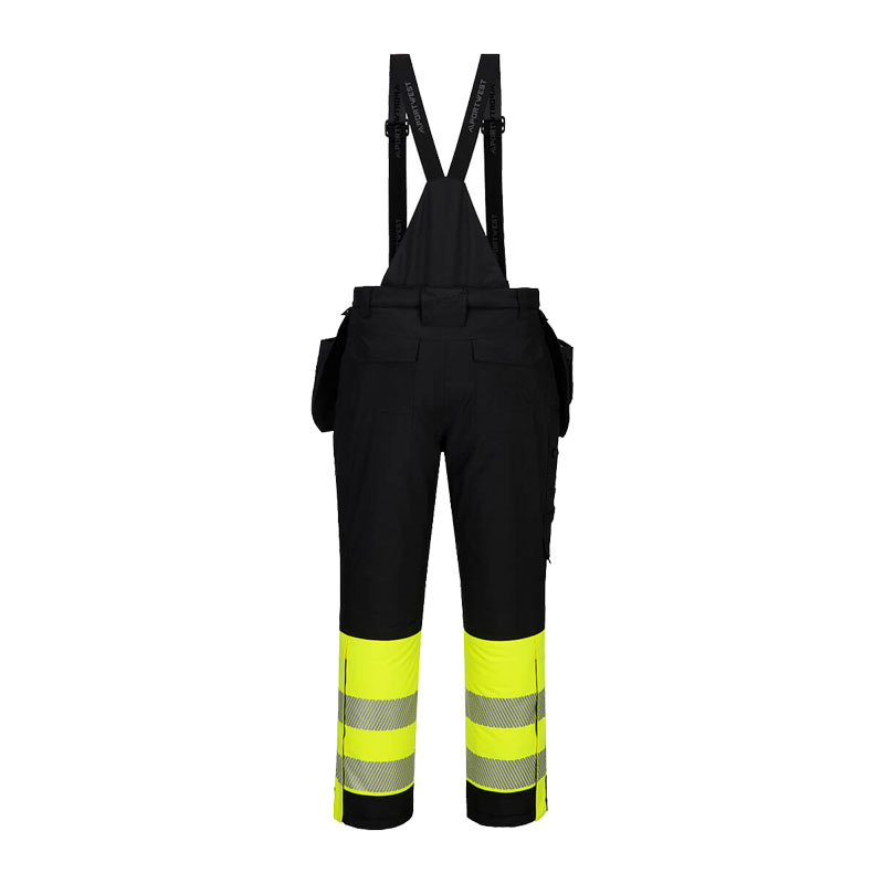 PortWest DX437 Winter Warnschutz Regen Latzhose Klasse 1