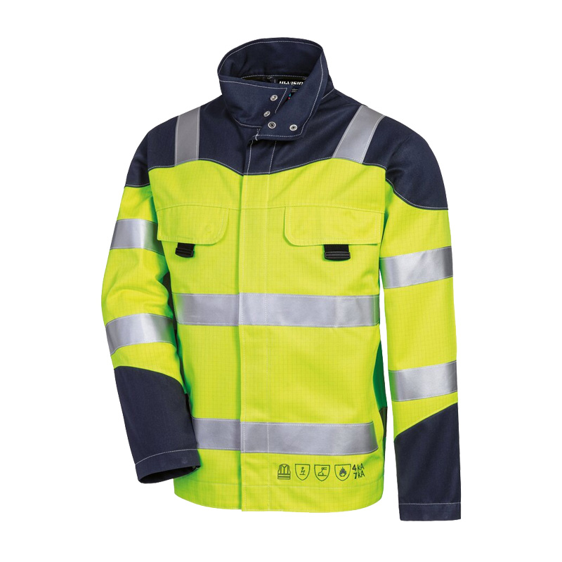 HB MODarc & vis MultiNorm Warnschutz Blouson 4 kA + 7 kA APC2 in Gelb-Marine mit Reflexstreifen, Lichtbogenschutz und hoher Sichtbarkeit von HB Protective Wear