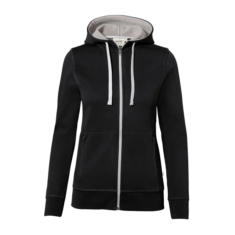 Hakro 255 Damen Kapuzen Sweat-Jacke Bonded ECO aus Mischgewebe