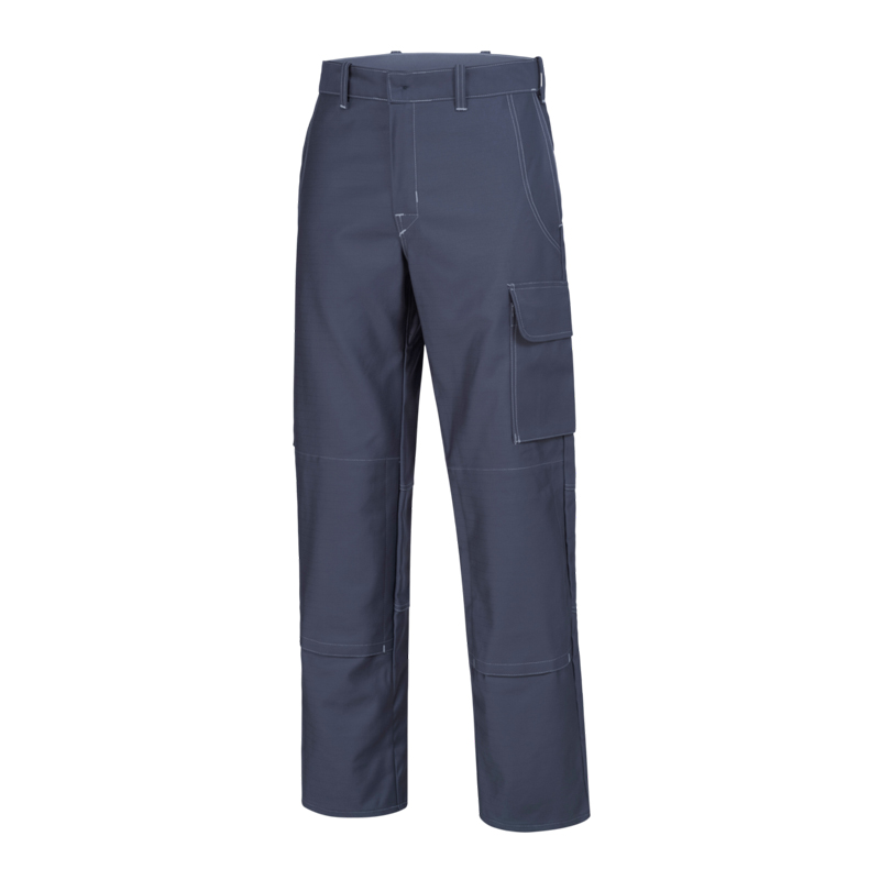 Dunkelblaue HB 4arc MultiNorm Hose 4 kA + 7 kA | APC2 von HB Protective Wear, robuste Arbeitsschutzhose mit seitlicher Beintasche