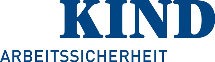 Blaues KIND Arbeitssicherheit Logo als Markenkennzeichnung für Arbeitsschutz- und Sicherheitsprodukte