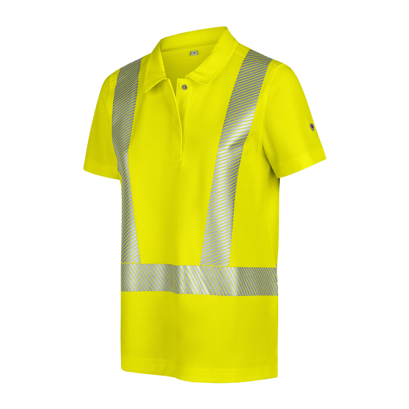BP 2145 Warnschutz Comfort Damen Polo Shirt Klasse 2 von BP Bierbaum Proenen, neon-gelb mit kurzen Ärmeln und Reflexstreifen
