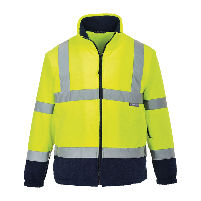 PortWest F301 Warnschutz Fleecejacke Kontrast gefüttert bis Gr. 5XL
