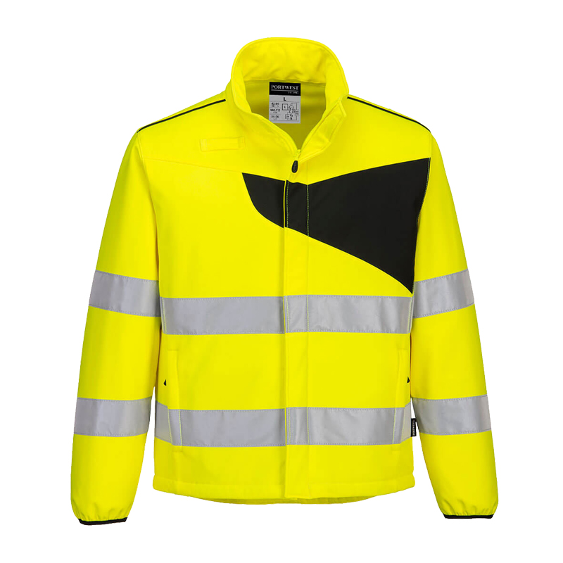 PortWest PW275 metallfreie Warnschutz SoftShell Jacke Klasse 3