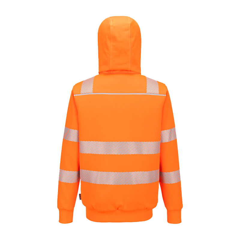 PortWest PW321 Hi-Vis Winter Kapuzen Hoodie Jacke mit Fleecefutter