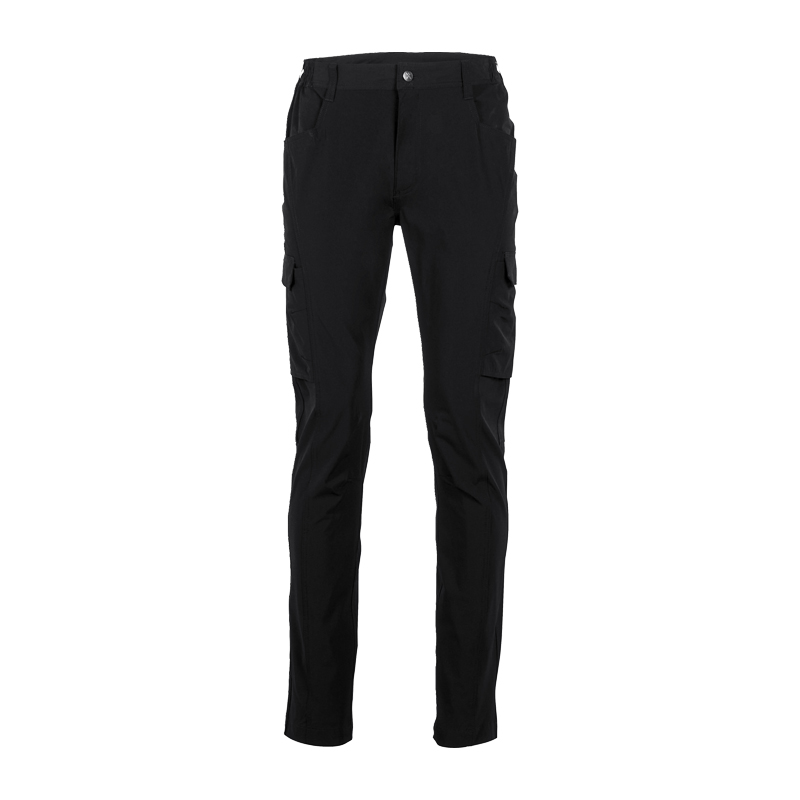 Planam Herren Stretchy Hose mit 4-Wege-Stretch in Schwarz, lange Arbeits- und Freizeithose mit seitlichen Cargotaschen, Vorderansicht