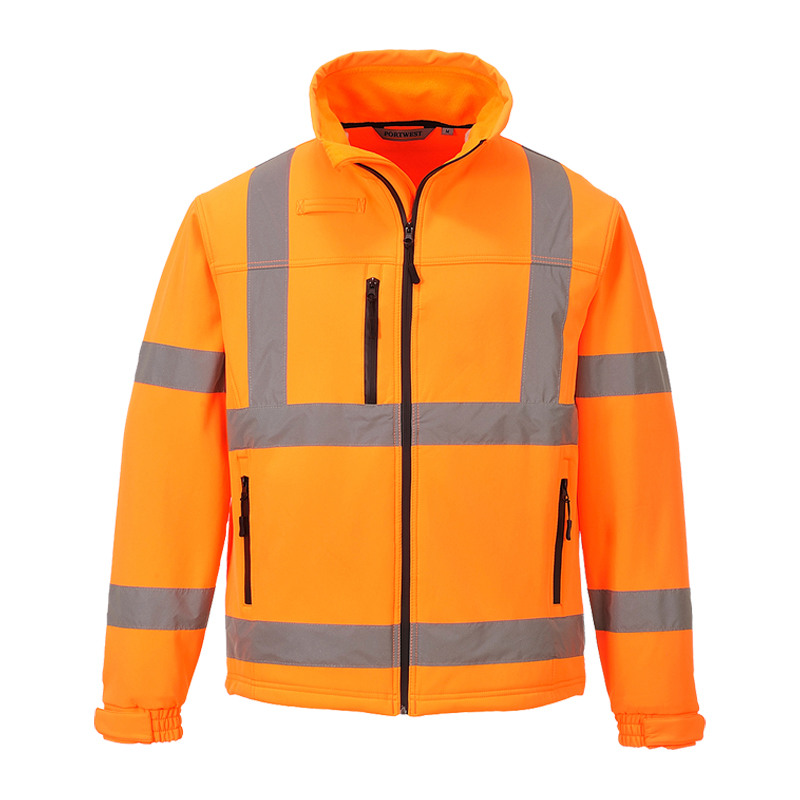 PortWest S424 Warnschutz SoftShell Jacke Klassik 3-lagig winddicht