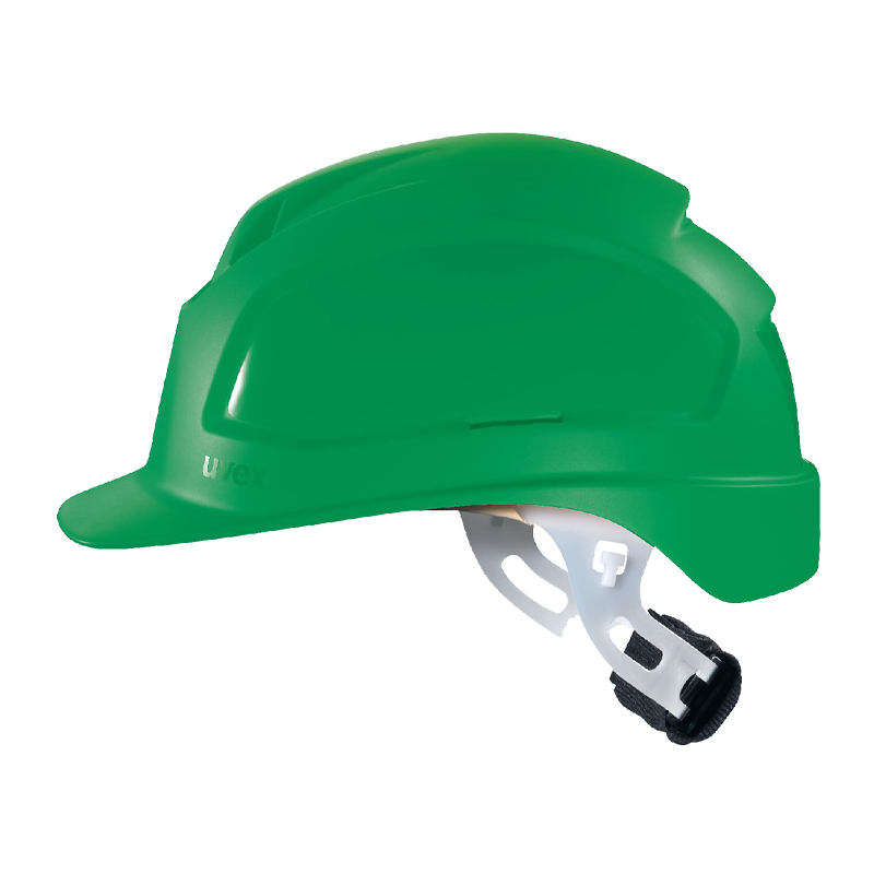 Grüner Uvex Elektriker-Helm mit Drehrad, Schutzhelm nach EN 50365 für Arbeiten bis 1000 VAC
