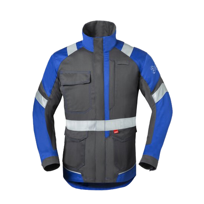HaVeP 5Safety Image+ 50388 MultiNorm Damen Jacke APC1 in Grau-Blau mit Reflexstreifen, Schutzjacke nach IEC 61482-2 für Industrie und Energieversorgung