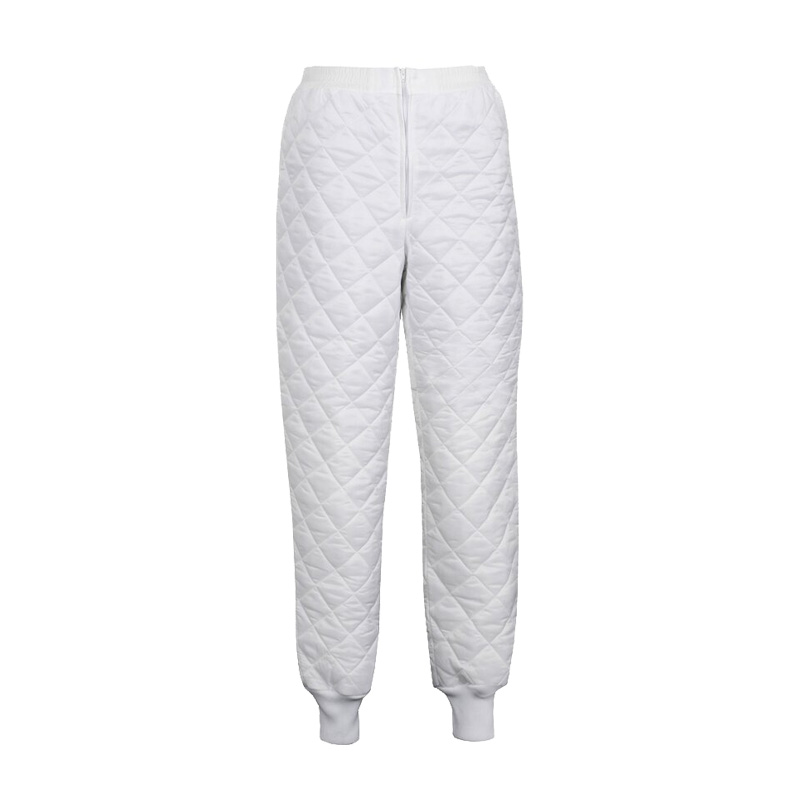 TEMPEX THERMO HYGIENE Damen Hose von HB Protective Wear, weiße gesteppte Thermohose mit Strickbündchen für Kühlraum, Logistik und Hygienezonen