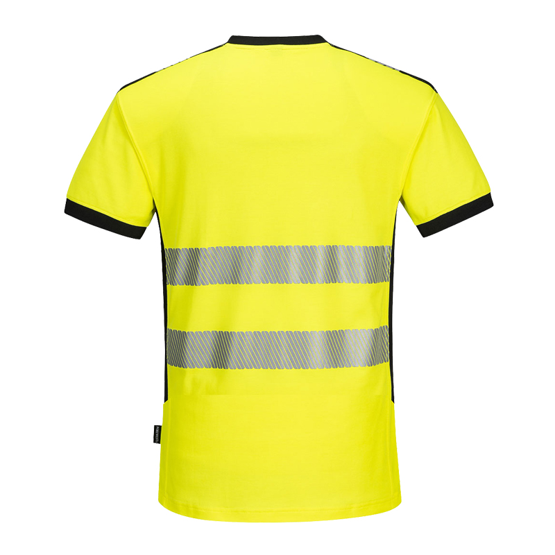 PortWest PW310 Warnschutz T-Shirt mit V Ausschnitt Klasse 2