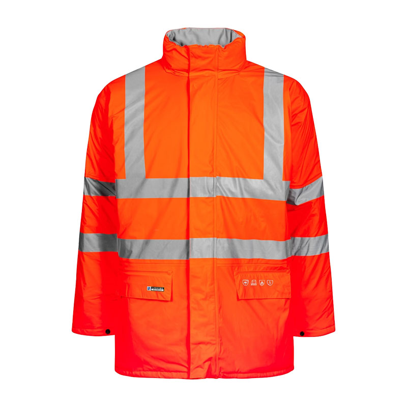 Lyngsøe FR-LR3456 flammhemmender Hi Vis Warnschutz Regen Parka