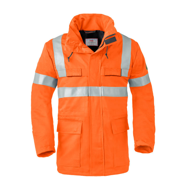 HaVeP 5Safety 40070 MultiNorm Wetterschutz Parka APC2 von HaVeP, orange Warnschutzjacke mit Kapuze und silbernen Reflexstreifen
