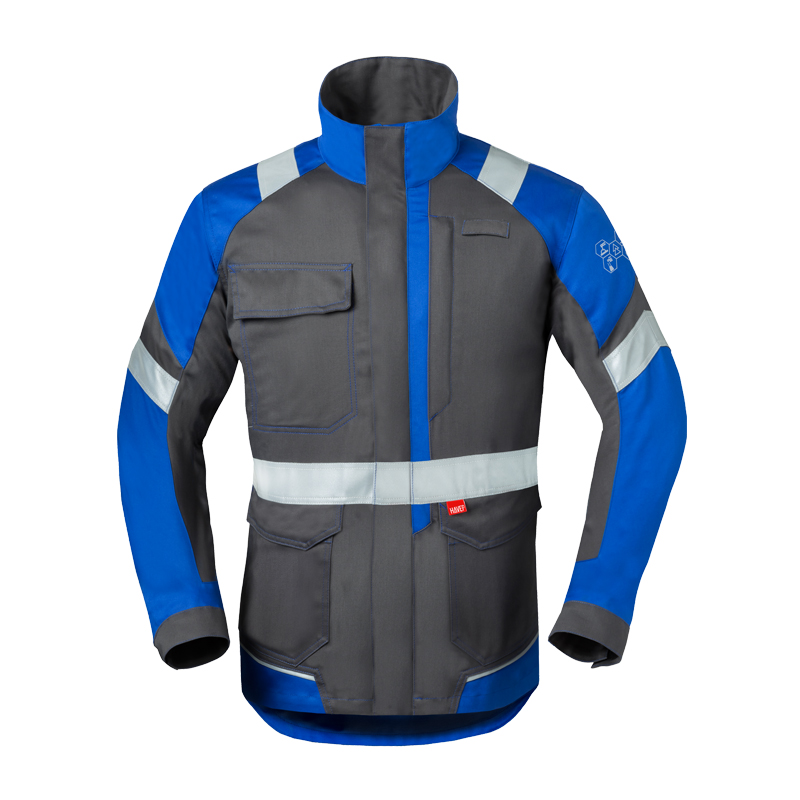 HaVeP 5Safety Image+ 50388 MultiNorm Damen Jacke APC1 in Grau-Blau, Arbeitsjacke mit Reflexstreifen und Schutzfunktion