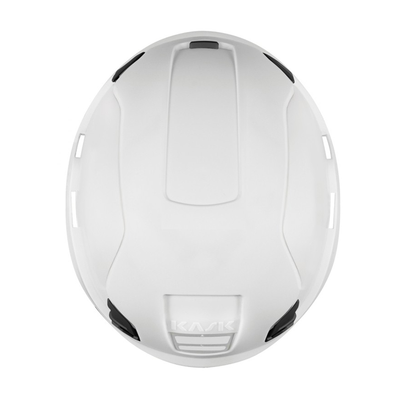 Kask Zenith X MAX Industriehelm für große Köpfe bis 66 cm in Weiß, Draufsicht der robusten Helmschale für Industrie und Baustelle