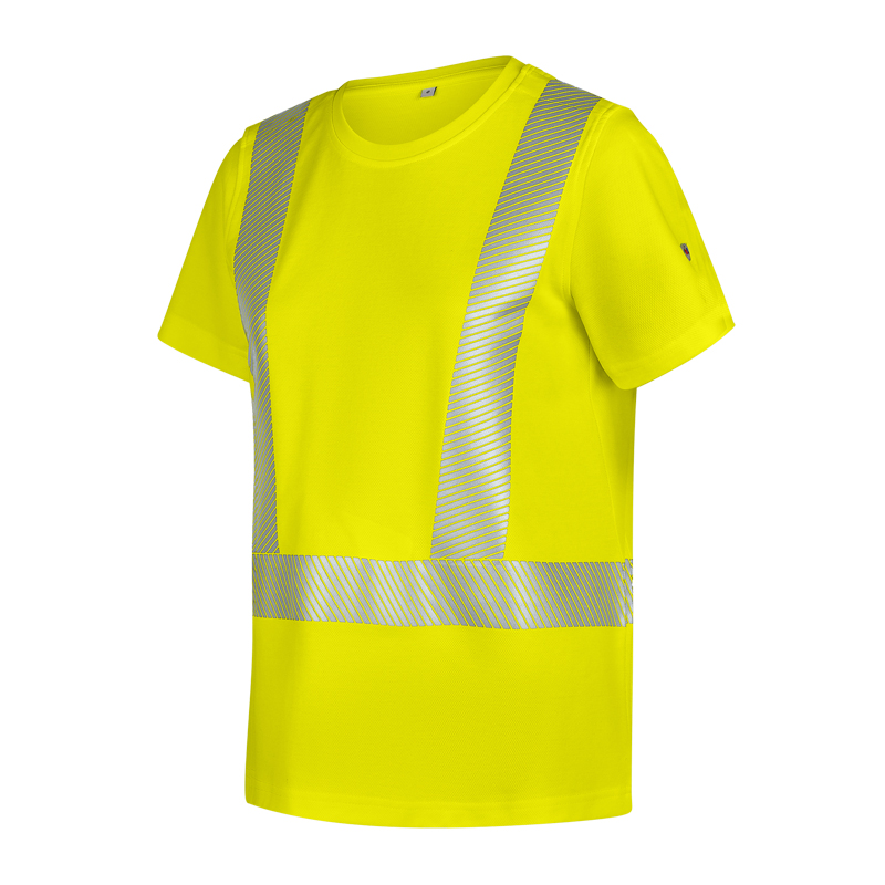BP 2144 Warnschutz Damen T-Shirt Comfort Klasse 2 von BP Bierbaum Proenen, gelbes Damen-Shirt mit kurzen Ärmeln und umlaufenden Reflexstreifen