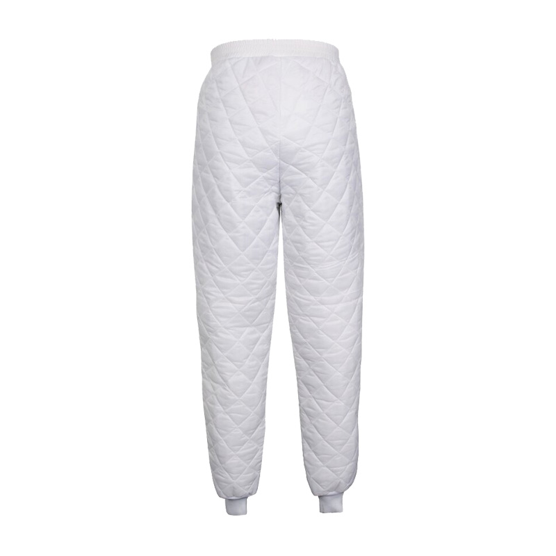 Weiße, gesteppte TEMPEX THERMO HYGIENE Damen Hose von HB Protective Wear, wärmende Thermohose mit Strickbündchen für Kühlraum, Logistik und Hygienezonen