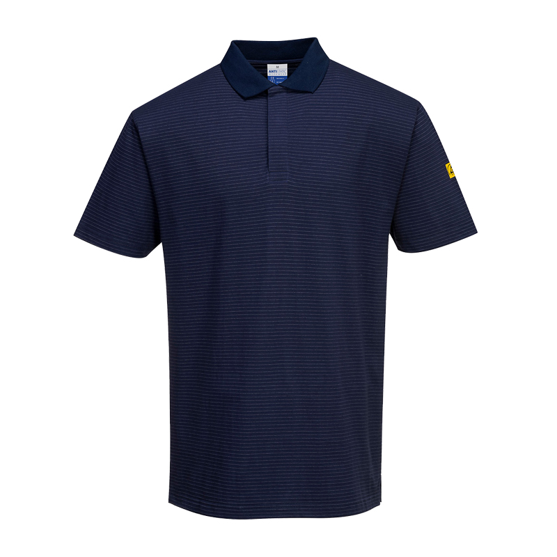 PortWest AS21 Antistatik ESD Polo-Shirt kurzarm für EPA Bereiche