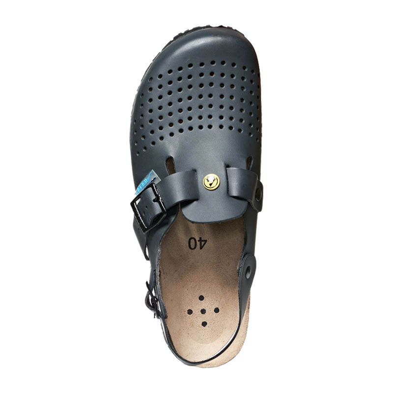 Abeba 4045 Nature OB ESD Sandalen mit Korkfußbett | schwarz
