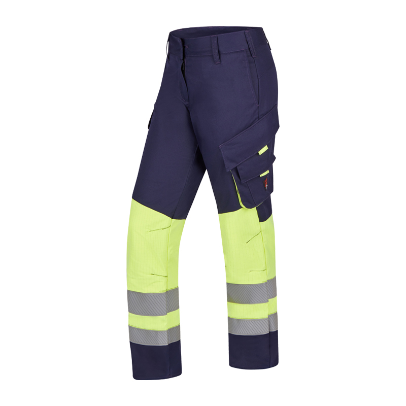 Rofa Multi-Light HI-VIS I 2605 MultiNorm Damen Hose 4 kA | APC1, navy/gelb, mit Warnschutz-Einsätzen, Reflexstreifen und Seitentaschen