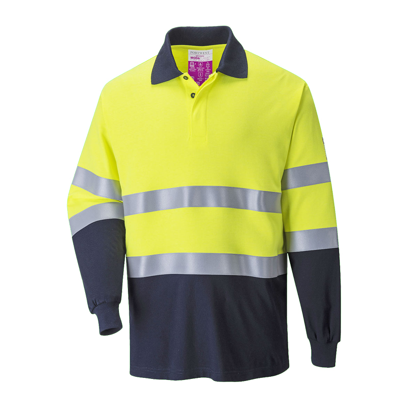 PortWest FR74 MultiNorm Warnschutz Polo Shirt langarm