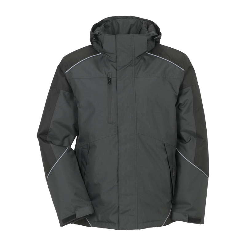 Planam Desert Jacke wasserdichter Wetterschutz in Anthrazit, funktionale Outdoor- und Arbeitsjacke mit Kapuze, Frontreißverschluss und reflektierenden Details