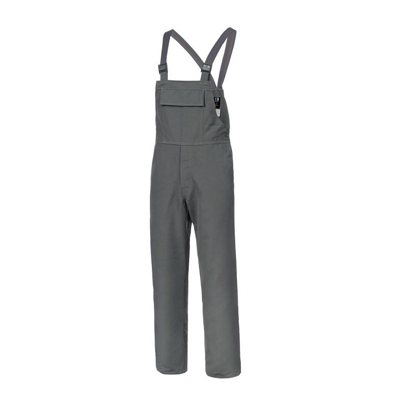 Graue HB CHEMstandard Chemikalienschutz Latzhose von HB Protective Wear, robuste Schutzkleidung mit Trägern für Arbeiten in gefährlichen Umgebungen, chemikalienbeständig nach EN 13034 Typ 6