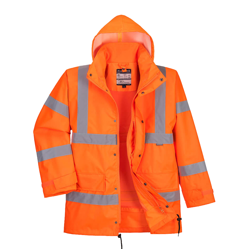 PortWest RT63 Warnschutz Regen Verkehrsjacke Klasse 3