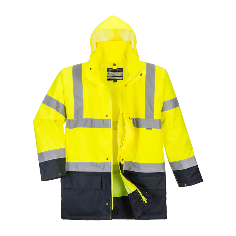 PortWest S766 Warnschutz 5 in 1 Kontrast Essential Jacke multifunktional