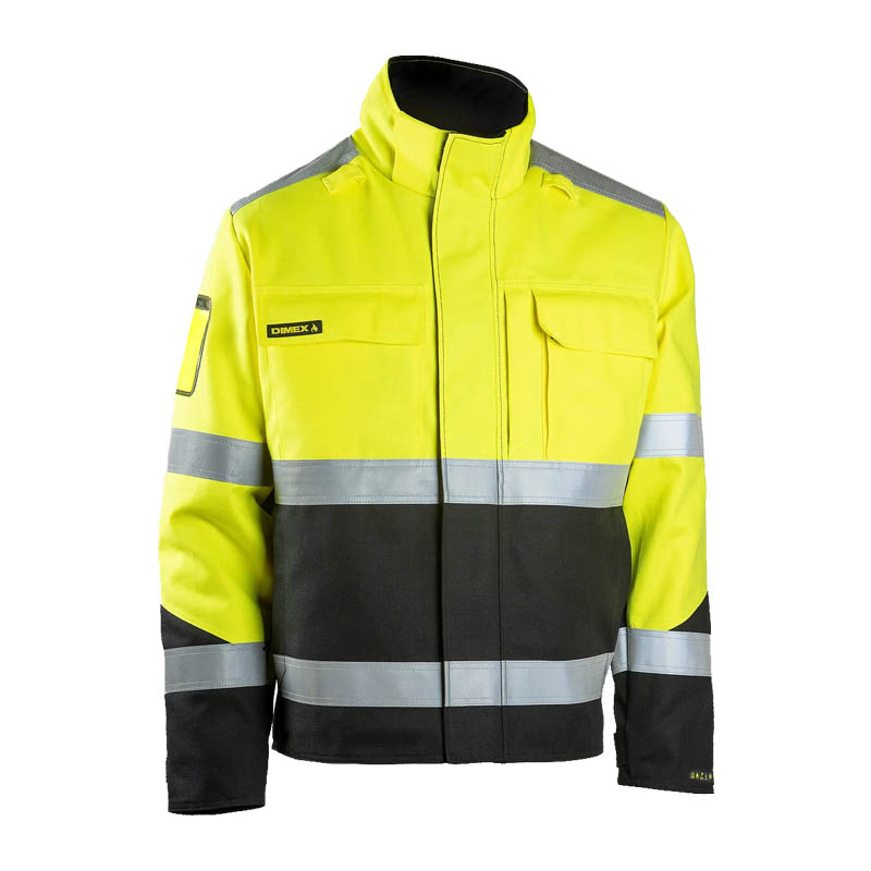 Dimex 6435 Winter MultiNorm Warnschutz Jacke Klasse 2, gelb-schwarze Winter-Arbeitsjacke mit Reflexstreifen, hoher Sichtbarkeit und vielseitigem Schutz