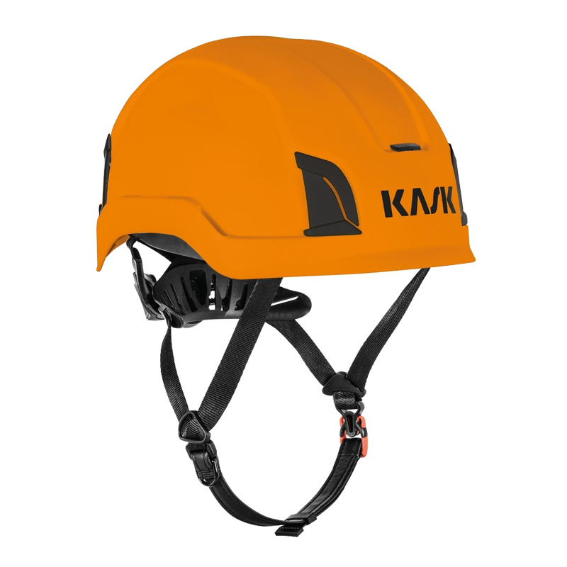 Oranger Kask Zenith X MAX Industriehelm für große Köpfe bis 66 cm mit Kinnriemen, Seitenansicht