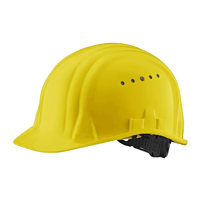 Gelber Schuberth Schutzhelm mit Belüftungsöffnungen und verstellbarem Drehverschluss für den professionellen Arbeitsschutz