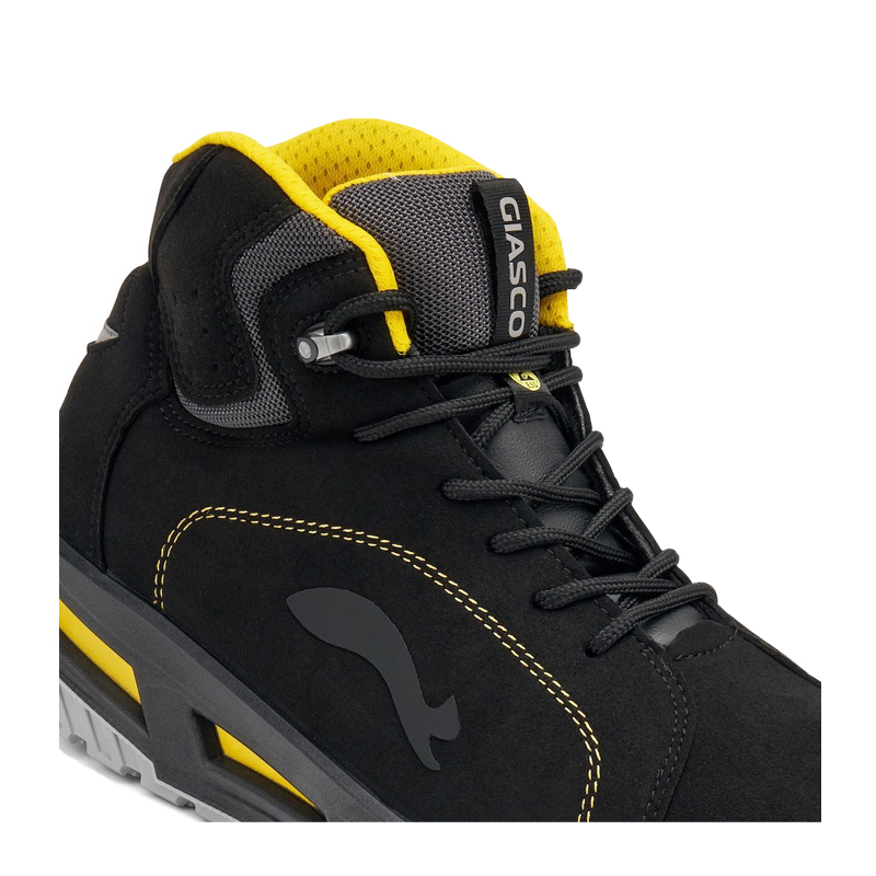 Giasco 3Move ESD Gym Evo Sicherheitsstiefel S3L in Schwarz-Gelb, ergonomisch, knöchelhoch, metallfrei und ESD-geeignet