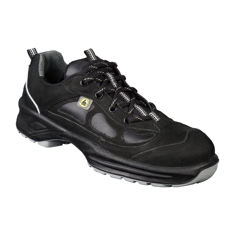 Stabilus Basti Low Black ESD S2 Sicherheitsschuh 2291A, schwarzer, leichter Arbeitsschuh aus Nubukleder mit sportlichem Design