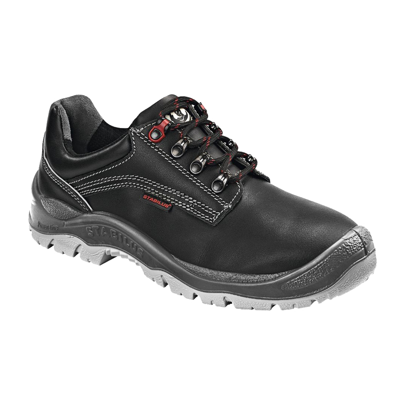 Stabilus Bert Low S2 Sicherheitsschuh 2511 aus der PowerLine-Serie, schwarzer robuster Halbschuh mit Spitzenschutz und Profilsohle