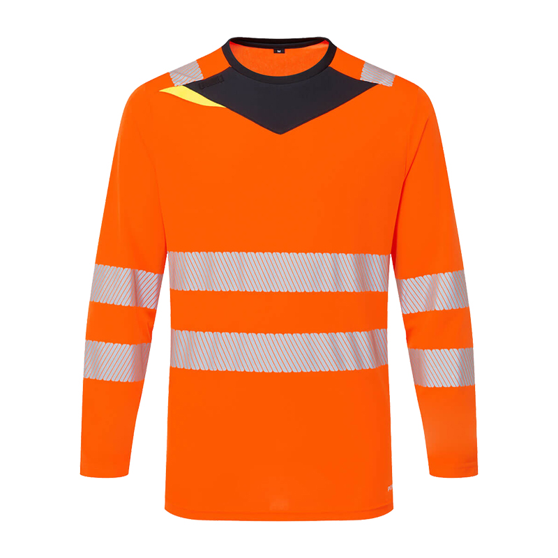 PortWest DX416 Hi-Vis Warnschutz T-Shirt langarm Klasse 2